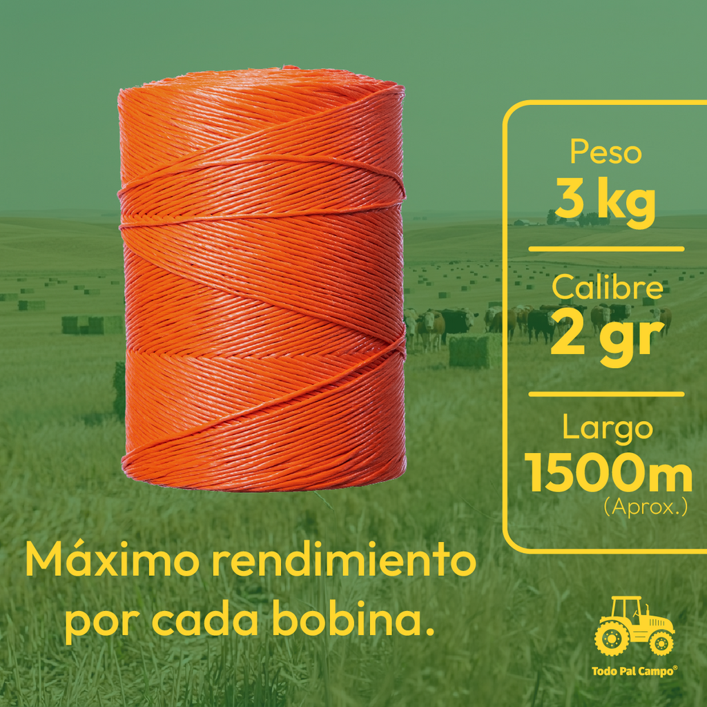 1 Pz Rafia Naranja Uv Fibrilada Rollo Con 3kg Cal. 2 Gr
