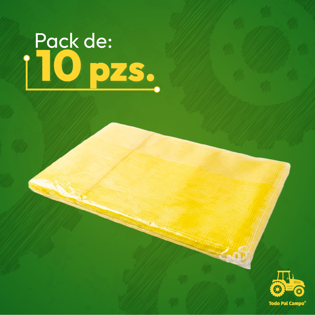 Arpilla De Malla Amarilla 42x78cm Para Verdura 10 Piezas