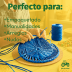 1pz Rafia Fibrilada Cal. 2 Gr Bobina De 500g Color Azul