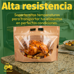 50pz Bolsa Plato Para Uber Rappi Color Kraft