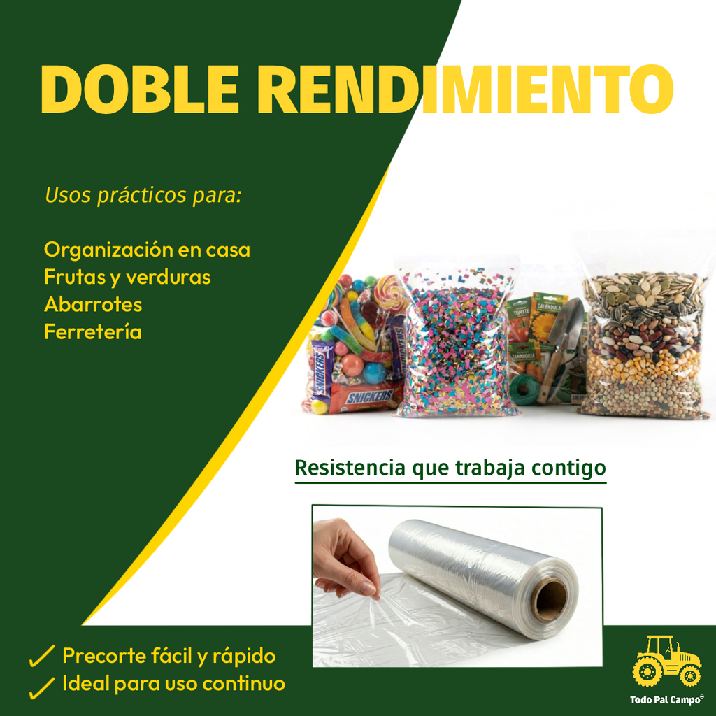 3 Rollos Bolsa Plástica 25x35 Transparente C 500pzas Cal 50