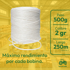 Rafia Blanca Fibrilada de Polipropileno para Manualidades y Arreglos, 500 g