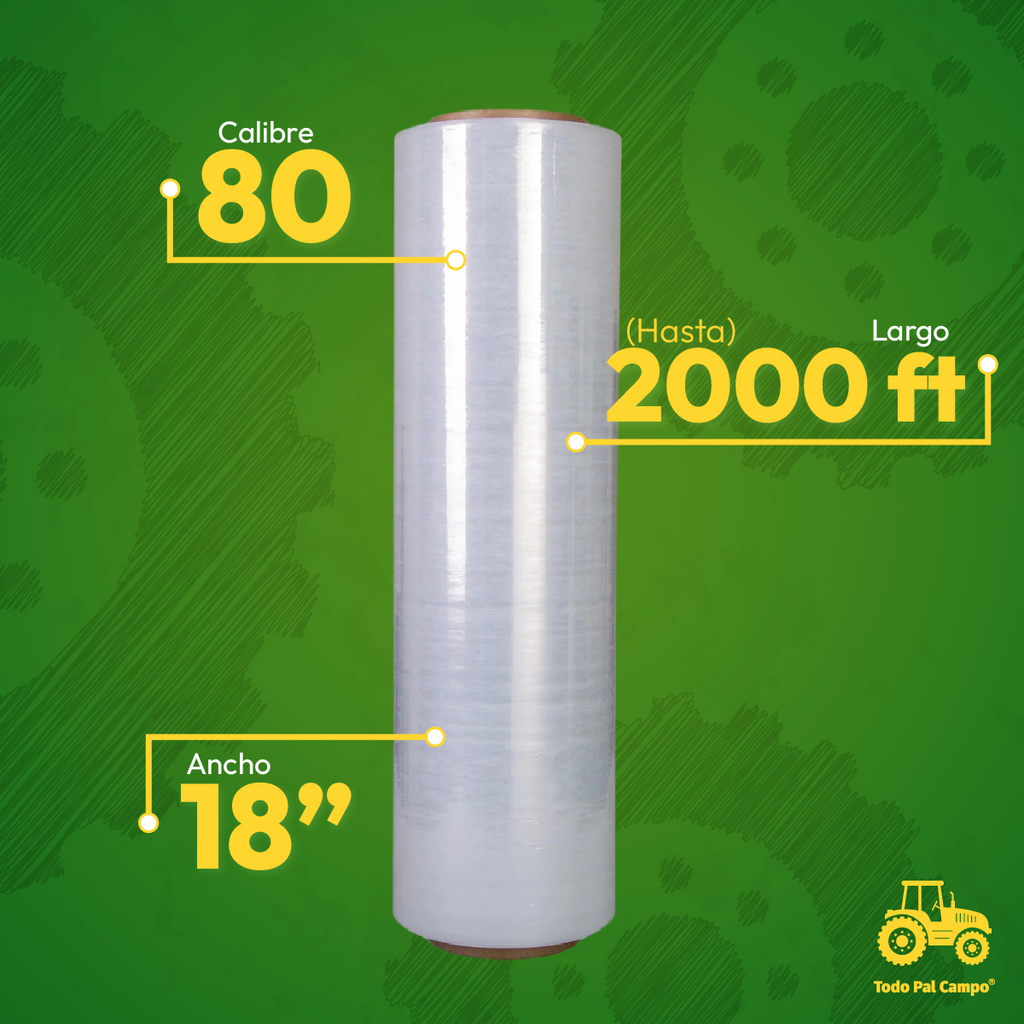 Stretch Film - 18" Calibre 80 Hasta 2000 Ft - 4 Unidades
