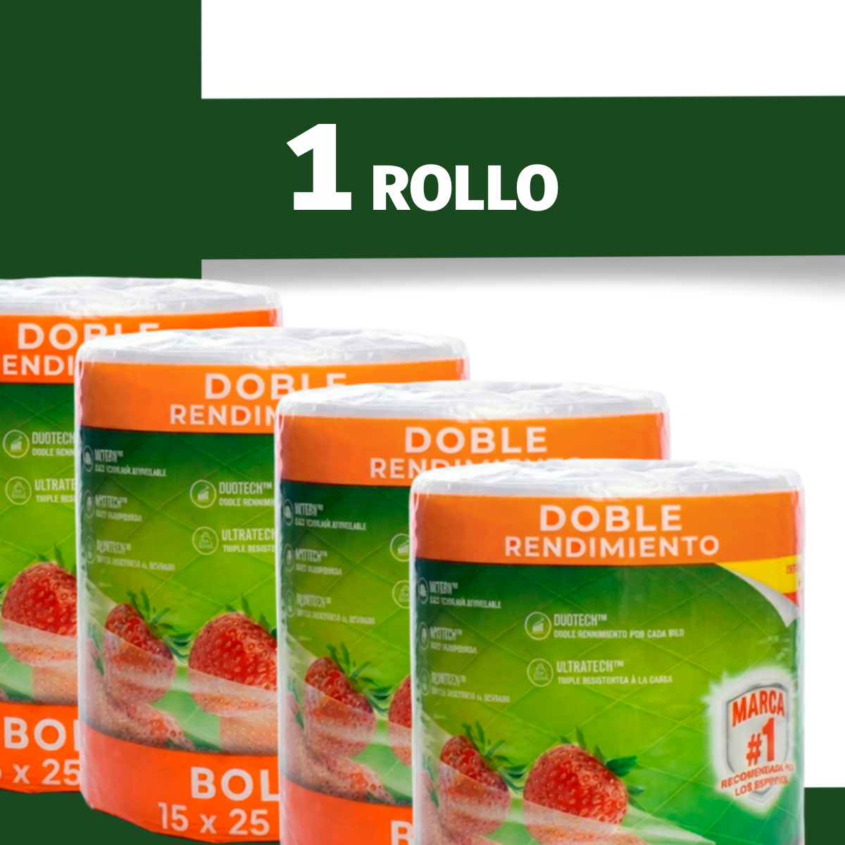 Bolsa En Rollo 15x25 Cm Precortada Calibre 50 Con 500 Pzas