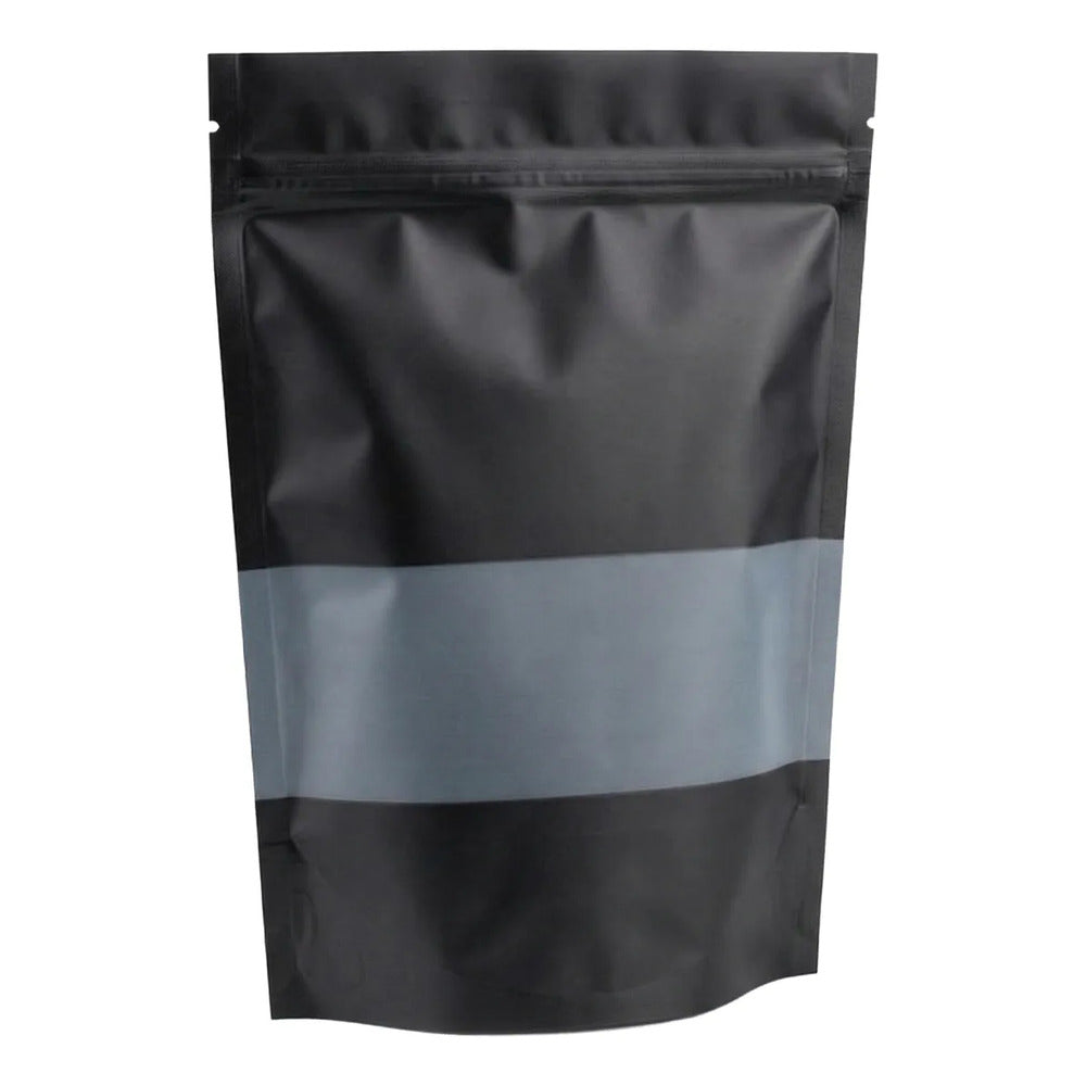 50 Bolsas Para Gomitas Y Snacks Negro Mate Con Ventana 150g