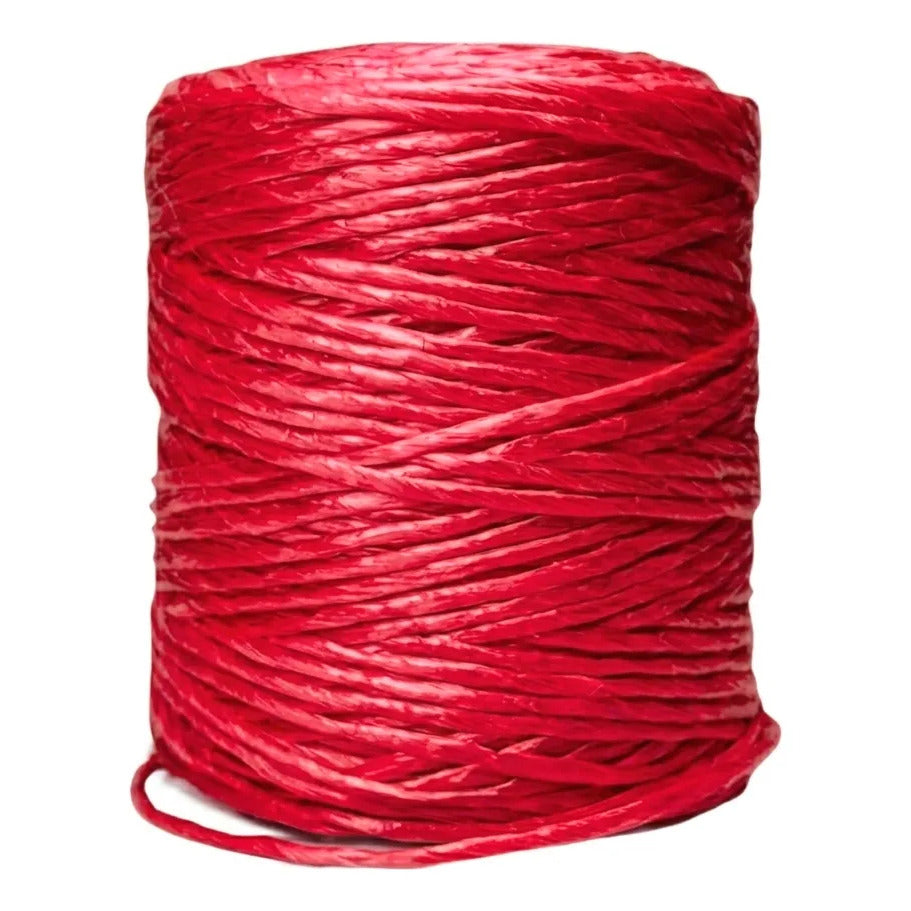 1pz Rafia Fibrilada Cal. 2 Gr Bobina De 500 G Color Rojo