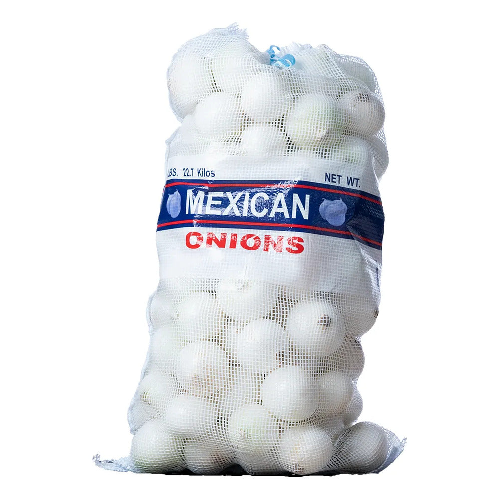 Arpilla Blanca Mexican Onion Con Jareta 47x75cm Pack 10 Pzs