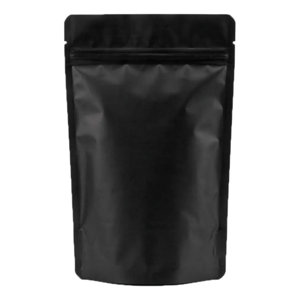 50 Bolsa Stand Up Pouch Zipper Negro Mate 250gr Alta Barrera
