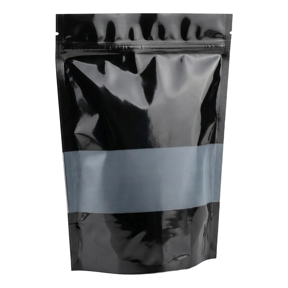 50 Bolsas Para Gomitas 150g Negro Brillante Con Ventana