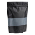 100 Bolsa Stand Up Pouch Negro Mate Ventana 250g Con Zipper