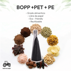 50 Pzas Bolsa Stand Up Pouch Negra Mate 150g Trilaminada