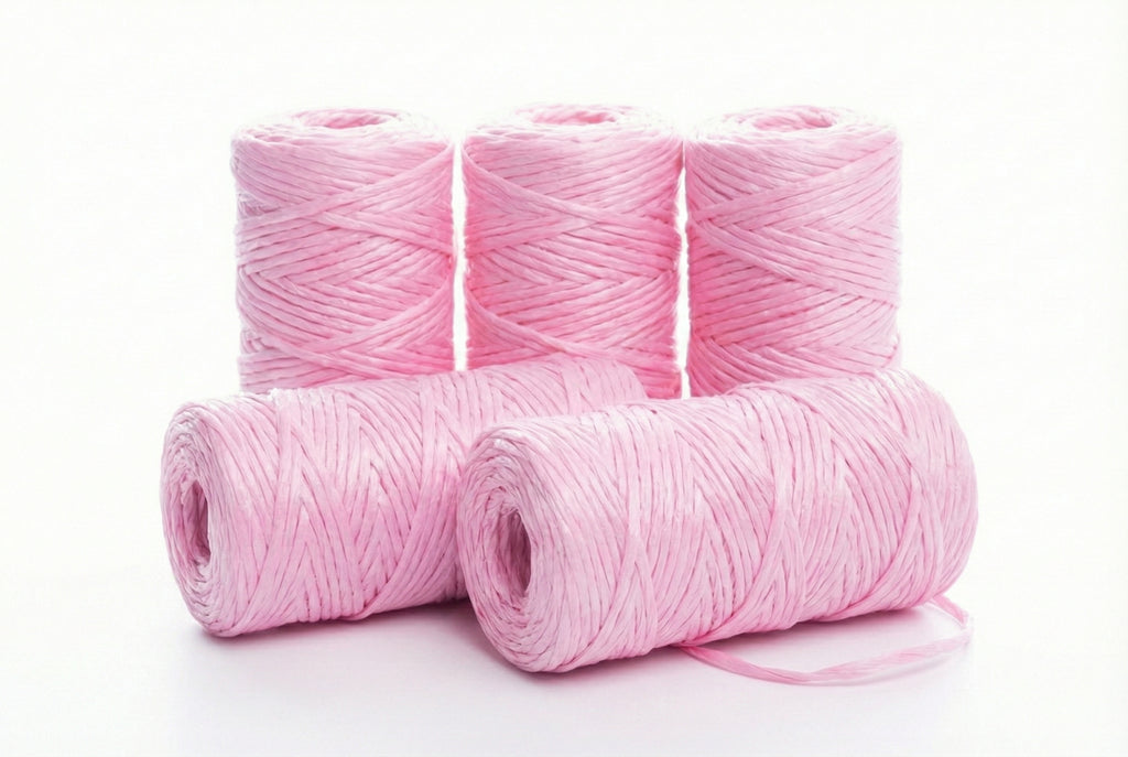 1 Pz Rafia Fibrilada 250 Gramos Rosa Calibre 2gr Reforzada Rosa