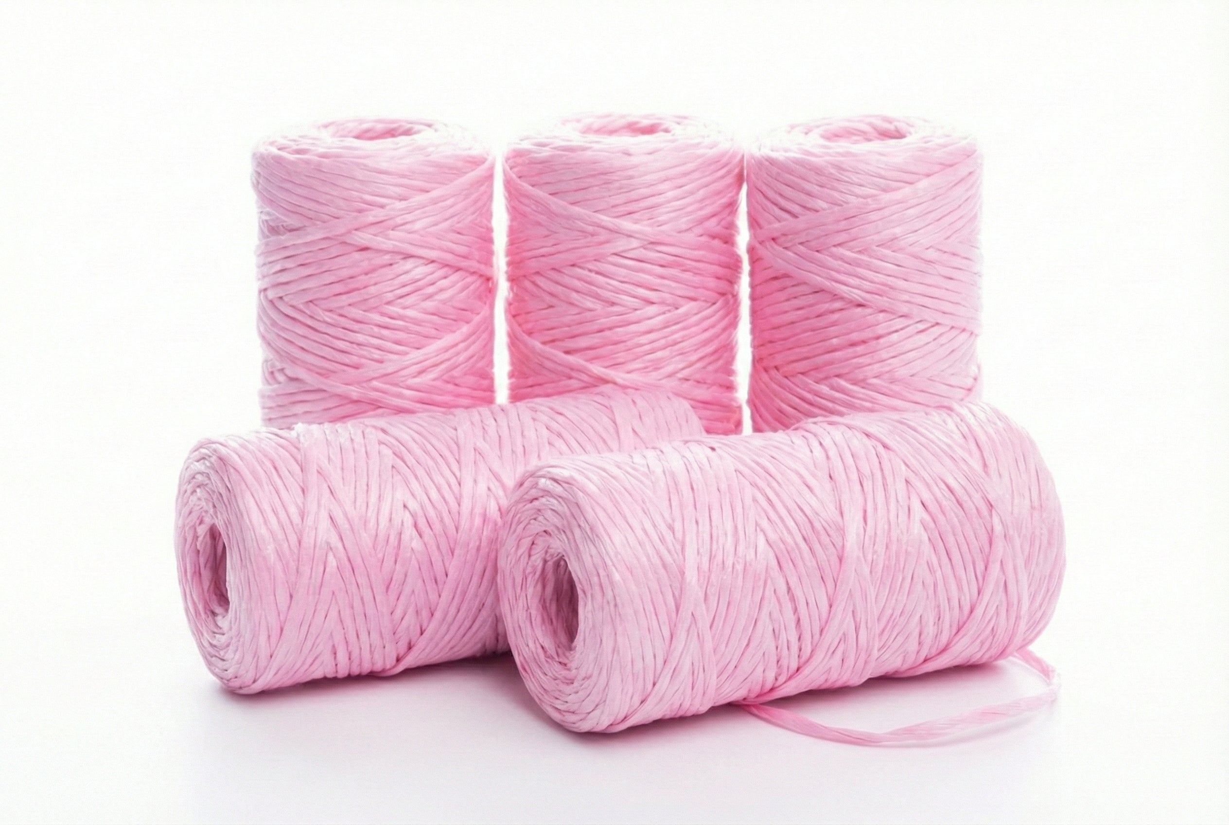 1 Pz Rafia Fibrilada 250 Gramos Rosa Calibre 2gr Reforzada Rosa