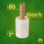 Stretch Film Con Mango - 3" Cal. 80 2000 Ft - 12 Unidades
