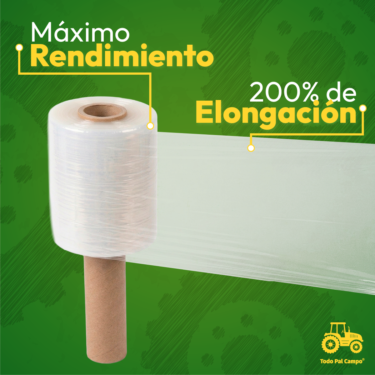Stretch Film Con Mango - 3" Cal. 80 2000 Ft - 12 Unidades