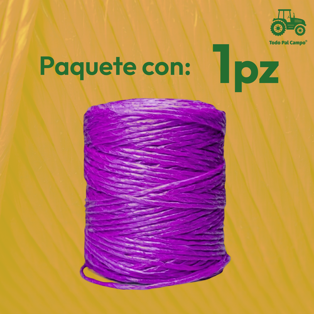 Hilo Rafia Fibrilada Morada Bobina De 500 G Calibre 2 Gr