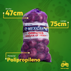 Arpilla Color Morado Mexican Onion Con Jareta - 47x75 Cm