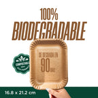 Charola 855 Desechable Cartón Ecológico 51 Pzas Compostable