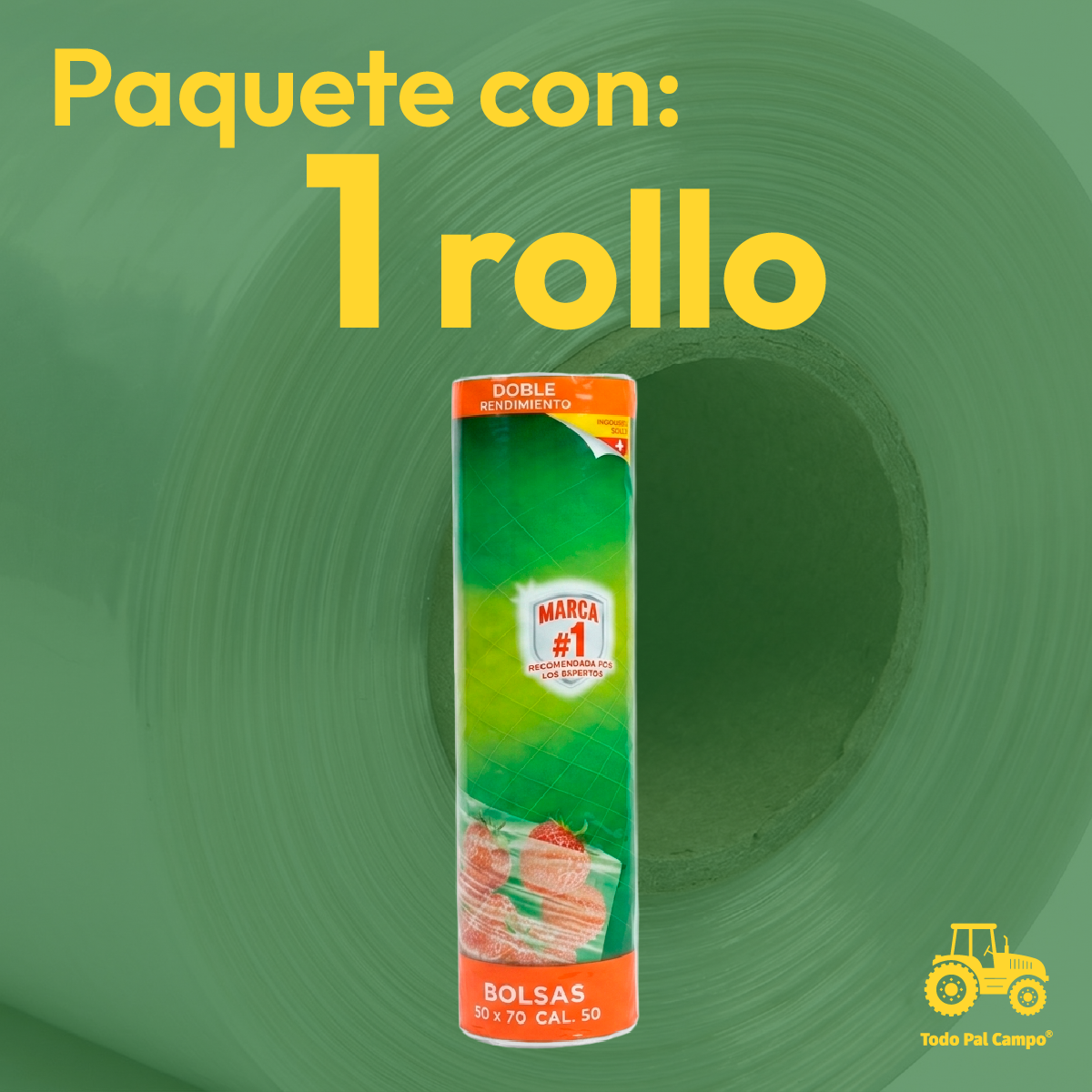 Rollo Bolsa Baja Densidad 50x70 Cm Cal. 50 | 722 Pz | 10 Kg