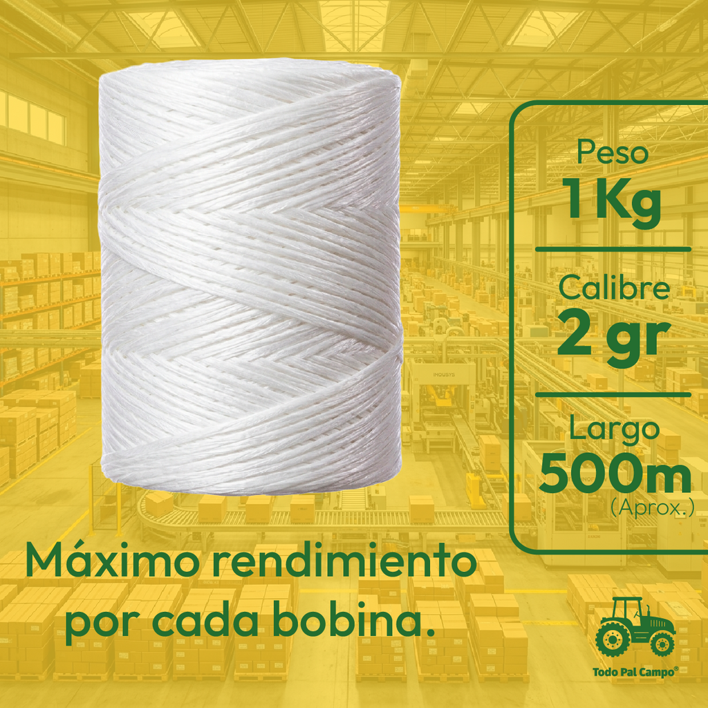 1pz Rafia Fibrilada Cal. 2gr Bobina De 1 Kg Color Blanco