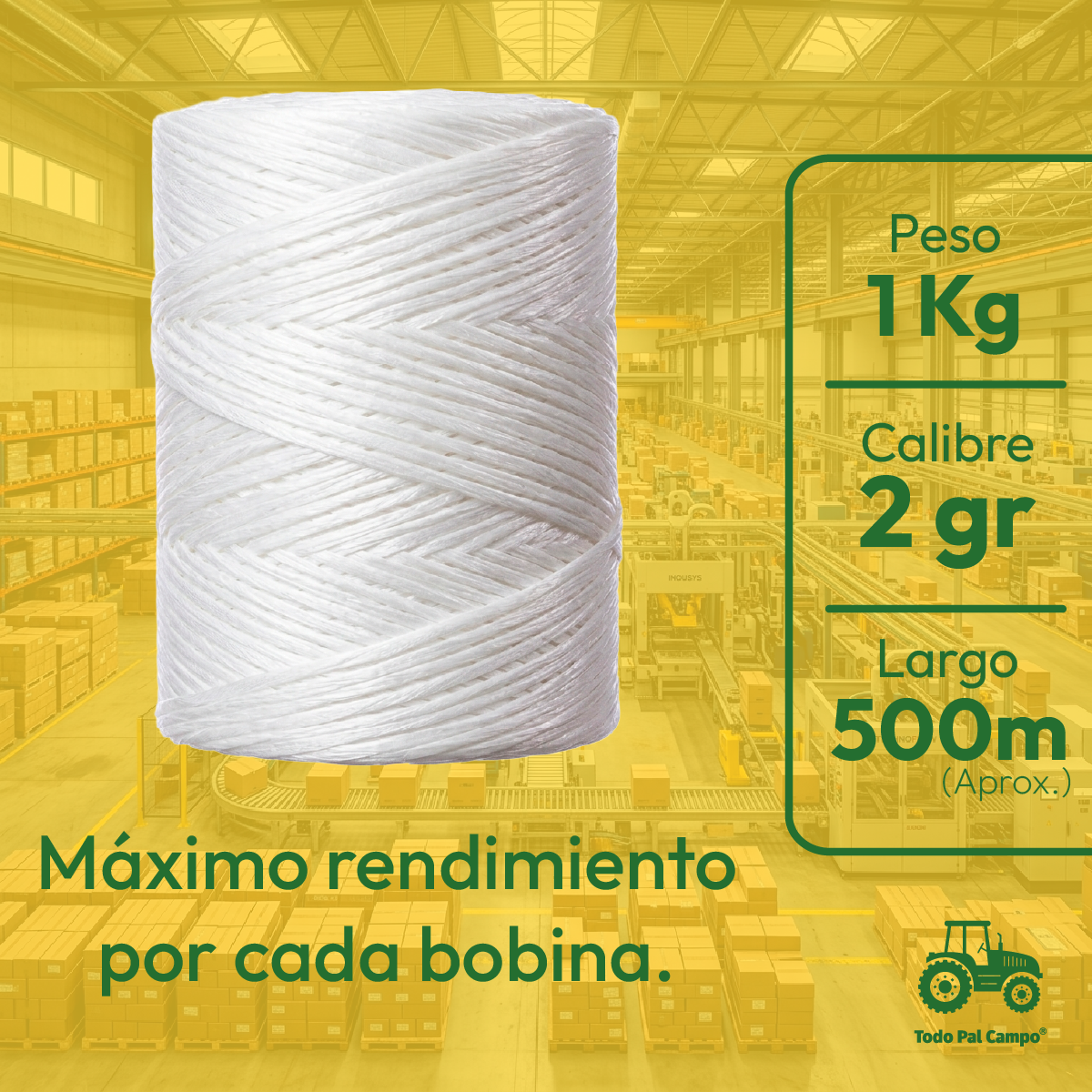 1pz Rafia Fibrilada Cal. 2gr Bobina De 1 Kg Color Blanco
