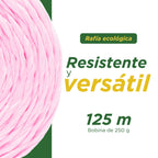 1 Pz Rafia Fibrilada 250 Gramos Rosa Calibre 2gr Reforzada Rosa