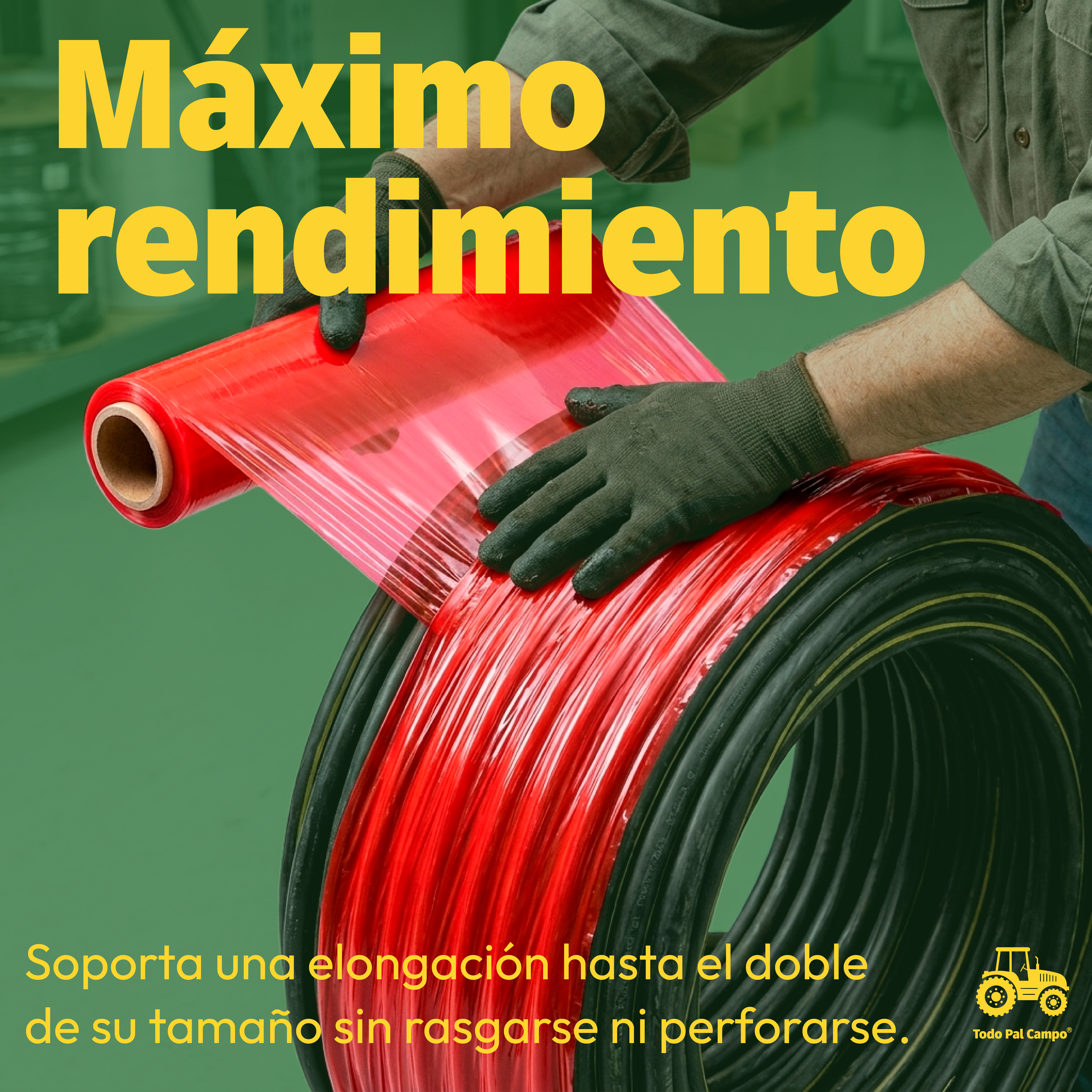 Rollo Stretch Film Plástico Color Rojo Hasta 2000ft