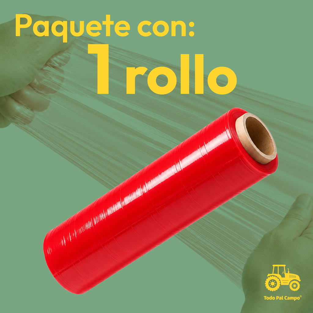 Rollo Stretch Film Plástico Color Rojo Hasta 2000ft