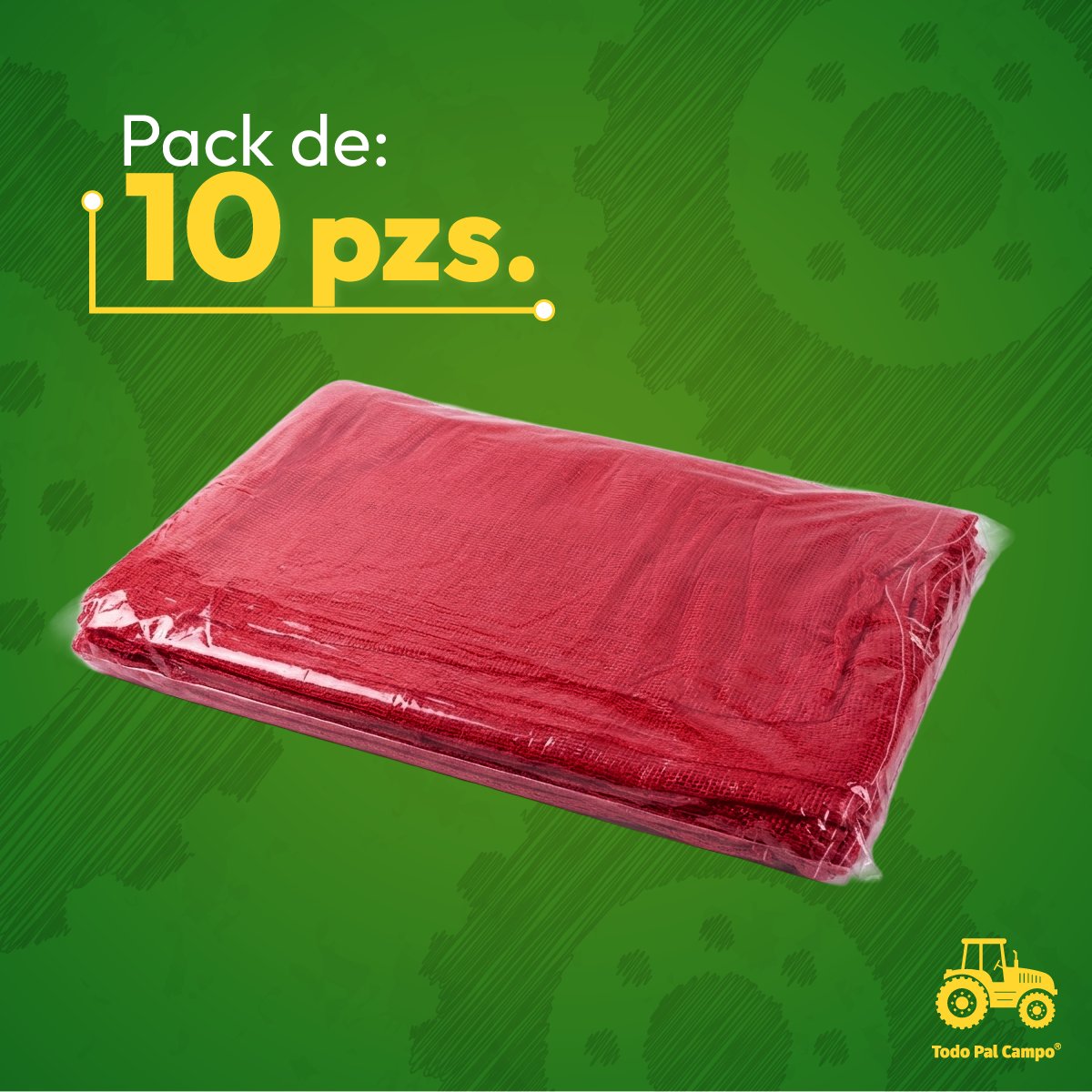 Arpilla De Malla Color Rojo Cereza 52x86cm Pack 10 Pzas