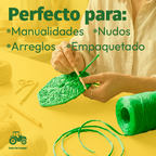 Rafia Verde Limon Rollo 1kg Hilo Fibrilado Para Manualidades Verde Limón