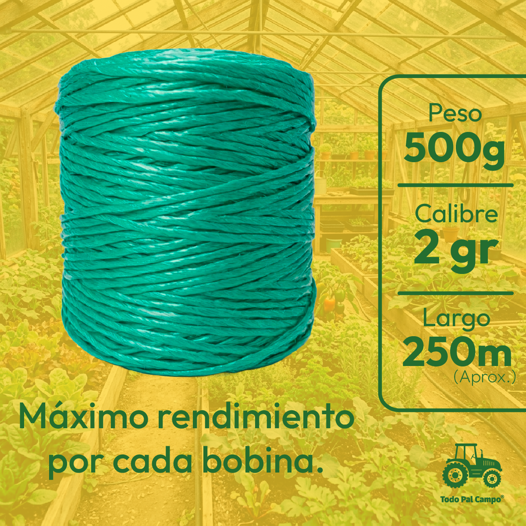 Rafia Fibrilada Verde Bandera Hilo Rollo De 500 Gr Cal. 2 Gr