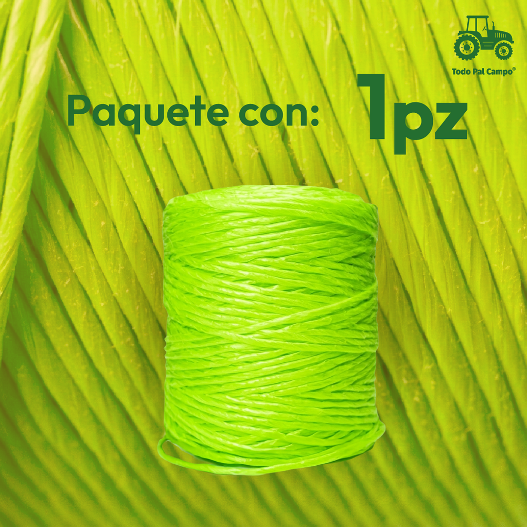 1 Rafia Fibrilada P/empaque 500g Verde Neón Verde Neon