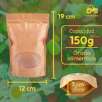 Bolsa Stand Up Pouch Color Kraft - Cap. 150 gr