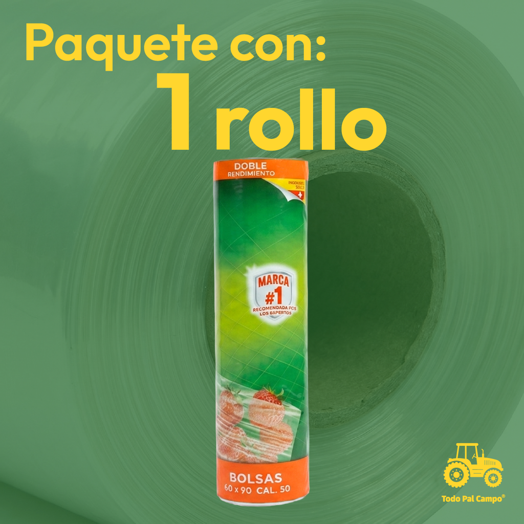 Bolsas En Rollo 60x90 Alta Capacidad De Uso Rudo Cal 80
